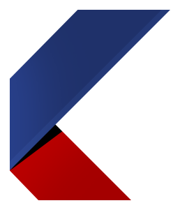 KCIEA 심볼 - 네이비와 레드로 구성한 K 조형